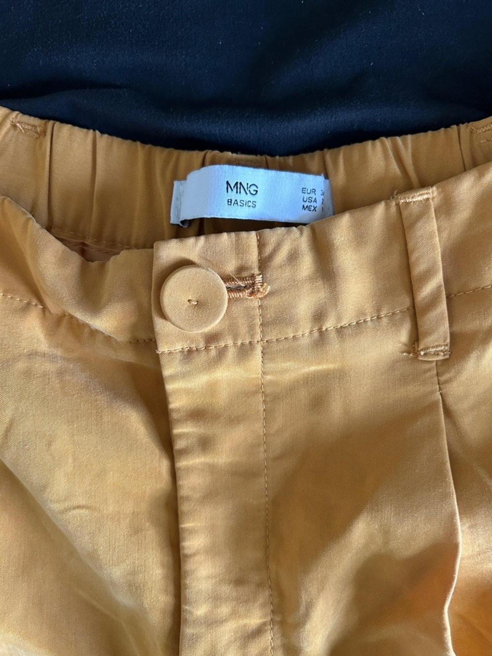 Mango Mustard Yellow High-Waist Modal Blend Shorts - Women’s Size 2 - Picture 2 of 4